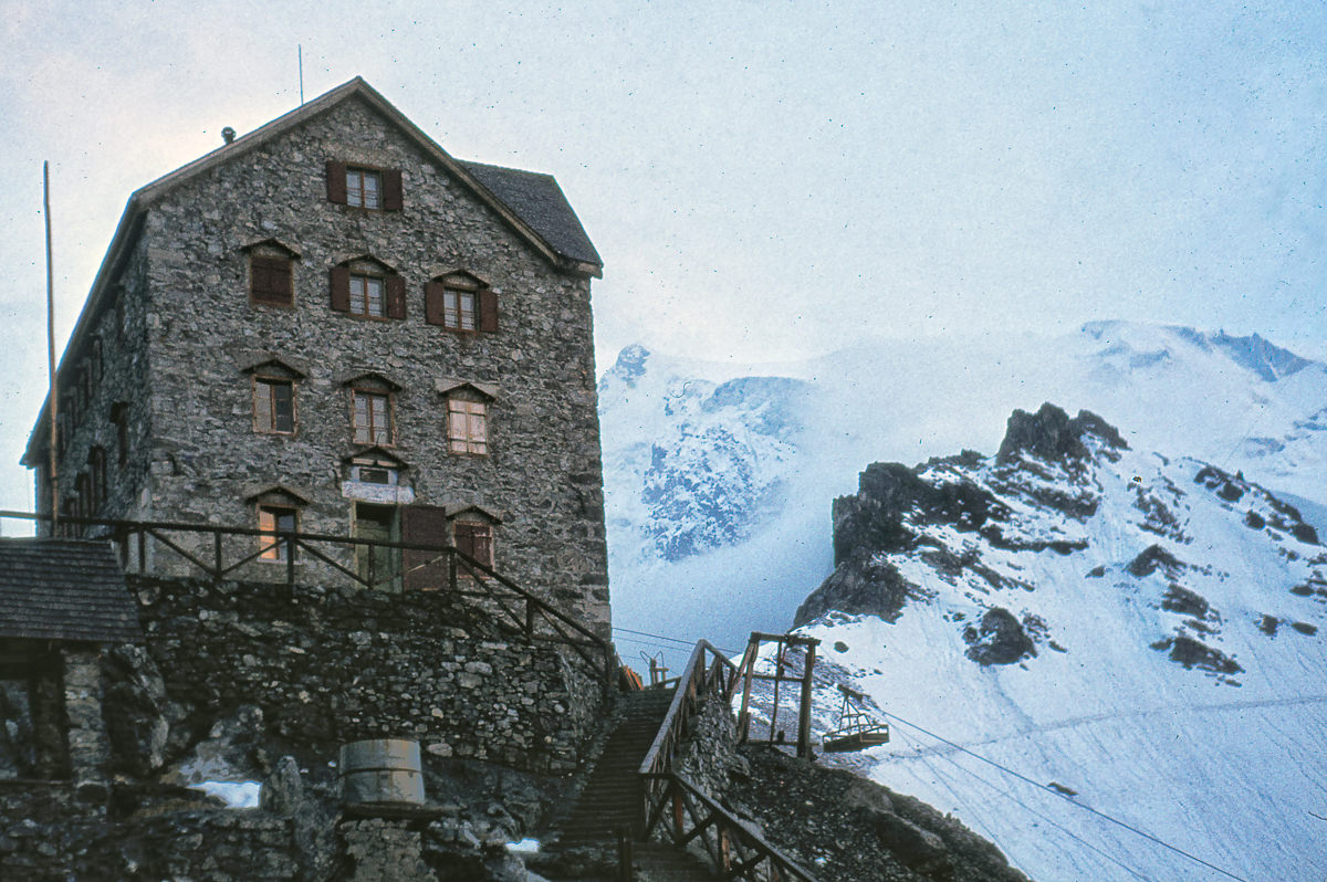 Payer refuge on the ascent to Mount Ortler, South Tyrol